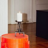 Wrought metal totem candle holder, 1960s