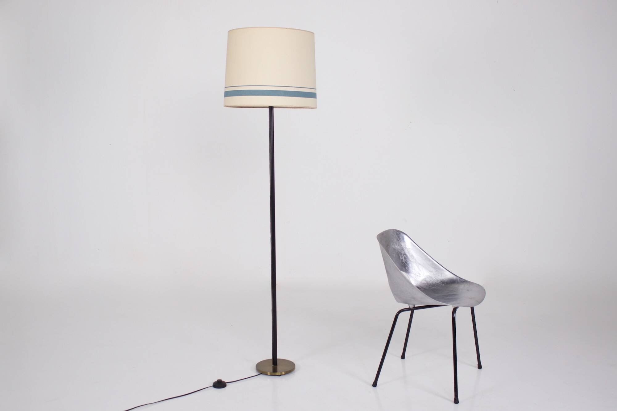 Leather-covered floor lamp, K & L Belysning Sweden.