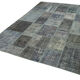 Handwoven turkish contemporary 205 cm x 302 cm grey patchwork carpet