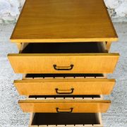 Vintage low storage cabinet blond oak Circa 60