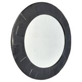 Miroir mural vintage en cuir à motifs, années 1950