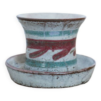 Vintage ceramic candle holder by Atelier Le Mûrier, Vallauris