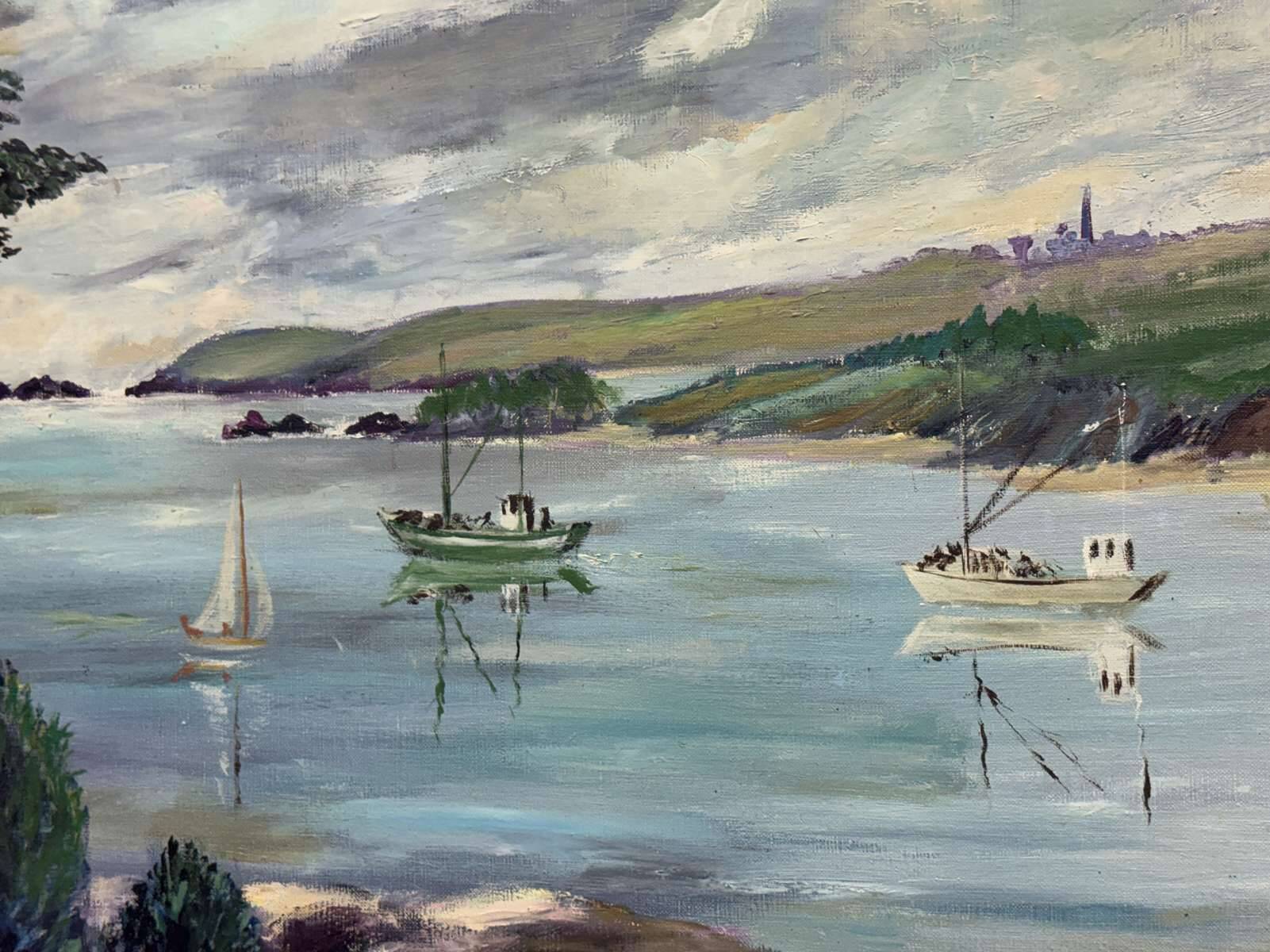 Oil on canvas signed fraval le demazel - bay of paimpol