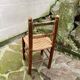 Chaise Italienne Vintage Bois Brut Corde Tressée Artisanale