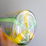 1980s lined blown glass vase