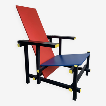 Fauteuil dans le style de la Red & Blue Chair par Gerrit Rietveld