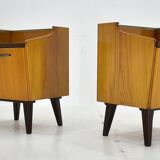 1960s pair of midcentury bedside tables by Mojmir Požár, Czechoslovakia