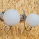 Pair of ball and chrome wall lights
