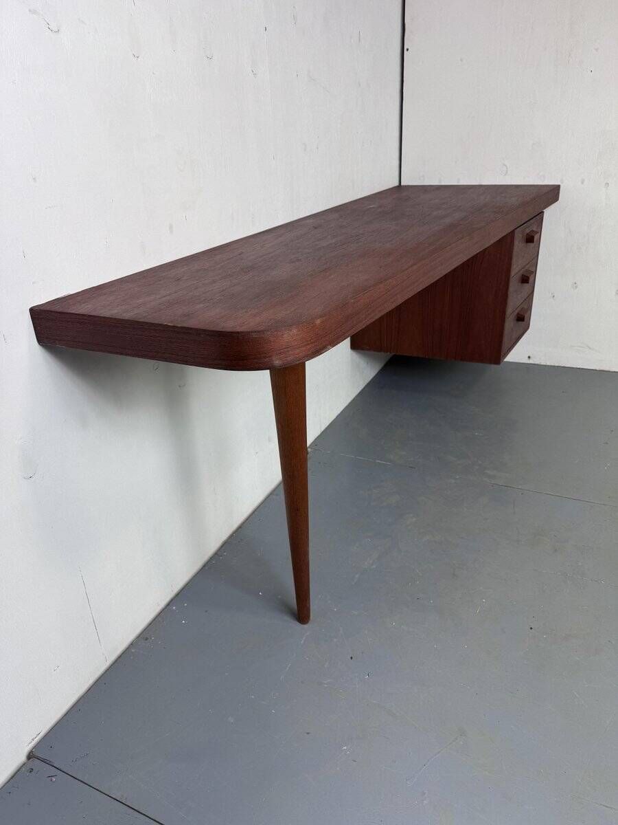 Danish modernist desk in teak, 1950s