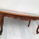 Cherry coffee table with cane top and vintage glass