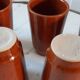 Set of 5 sandstone glasses Digoin Sarreguemines 70s