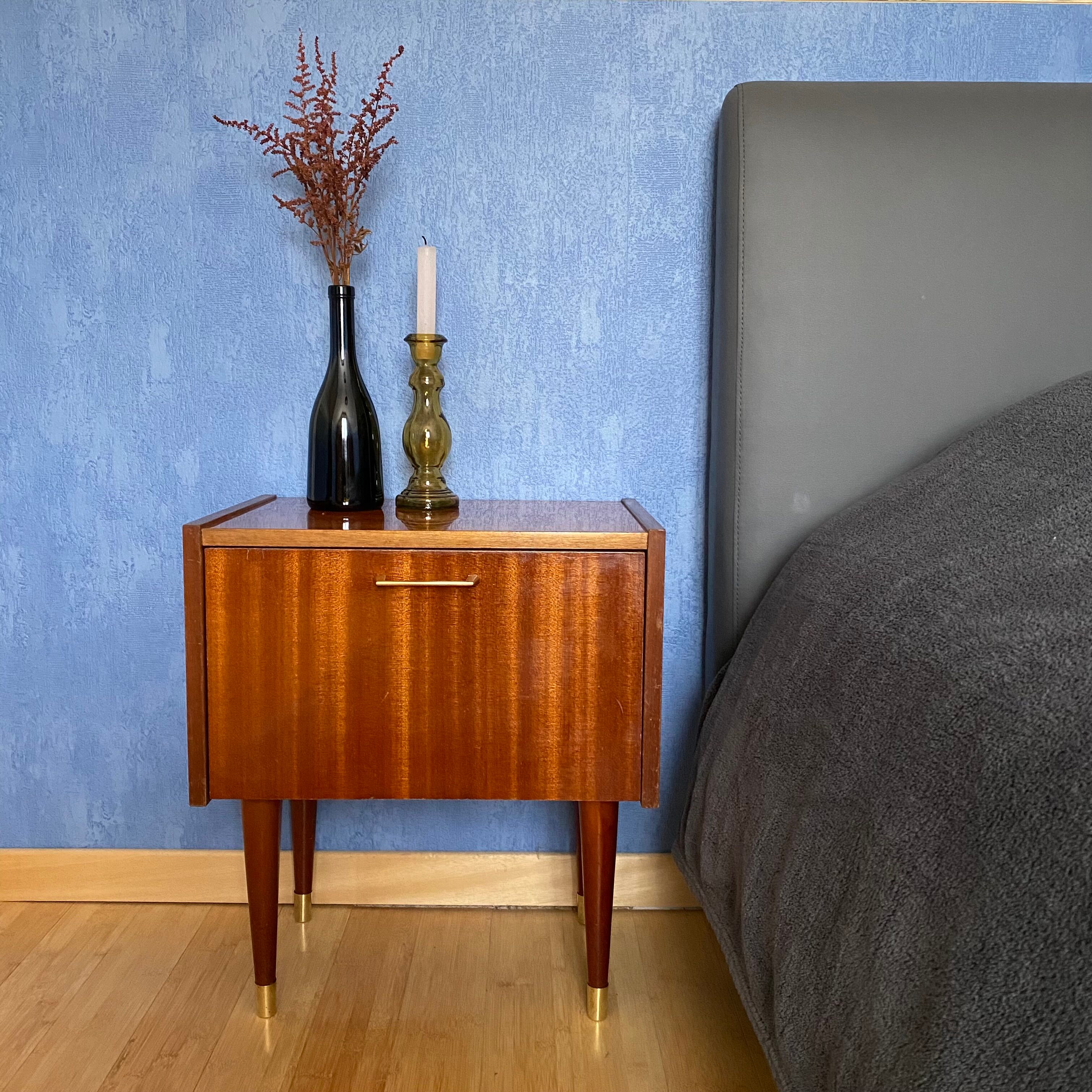 Vintage art deco bedside table, S.E.M.B. Registered model