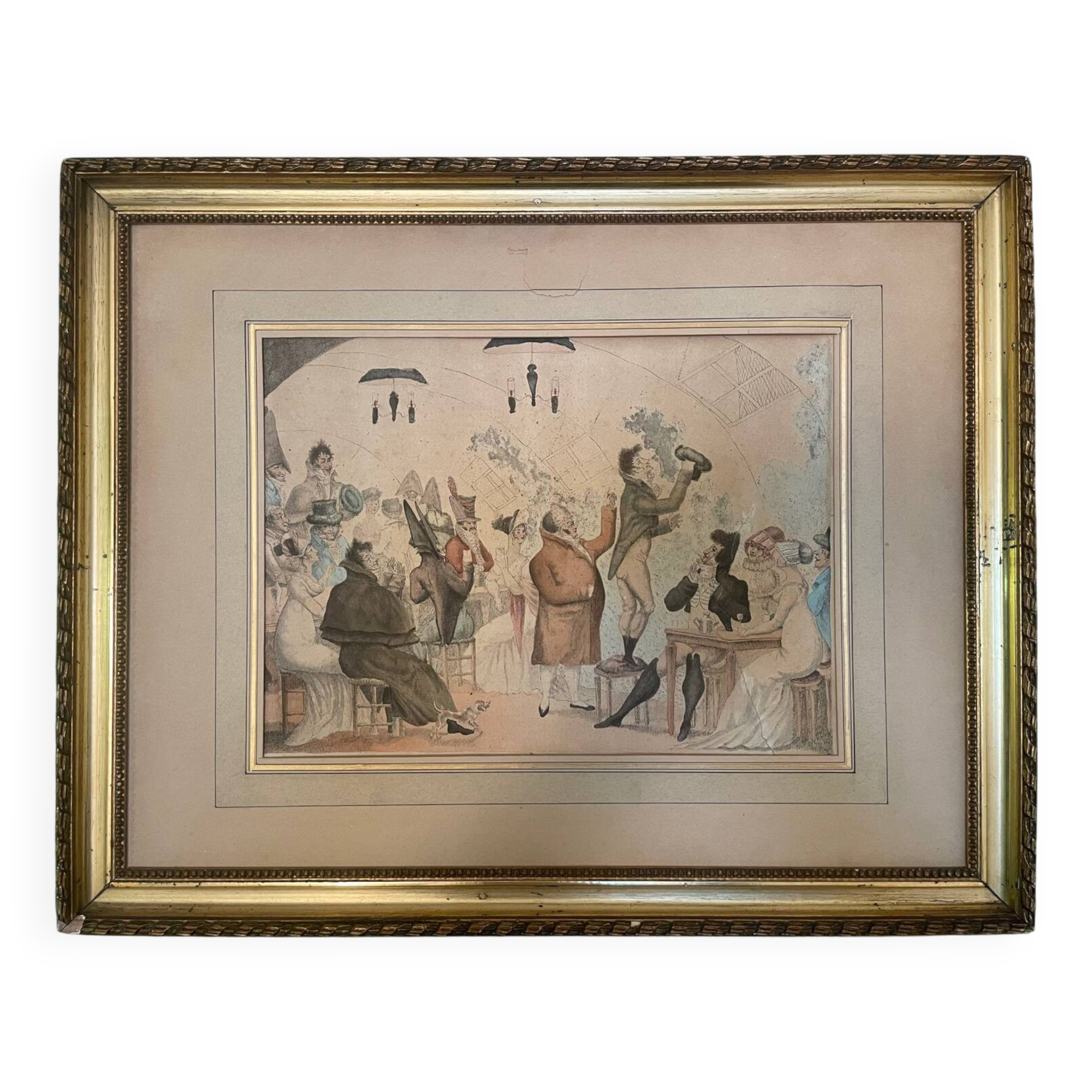 Original painting The Ventriloquist Naudet circa 1803