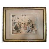 Original painting The Ventriloquist Naudet circa 1803