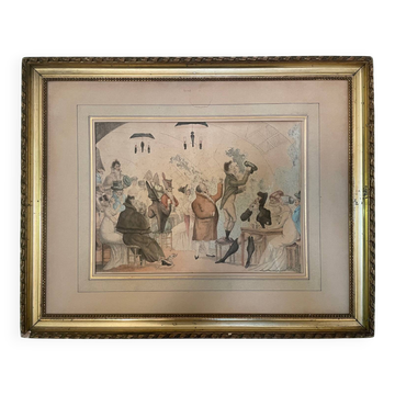 Original painting The Ventriloquist Naudet circa 1803