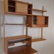 Wall-mounted teak furniture, Vintage Scandinavian 1960s