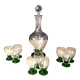 Carafe liquor service with 9 two-tone glasses