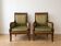 Regency green armchairs in solid wood