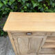 Antique patinated Parisian buffet with shell handles.