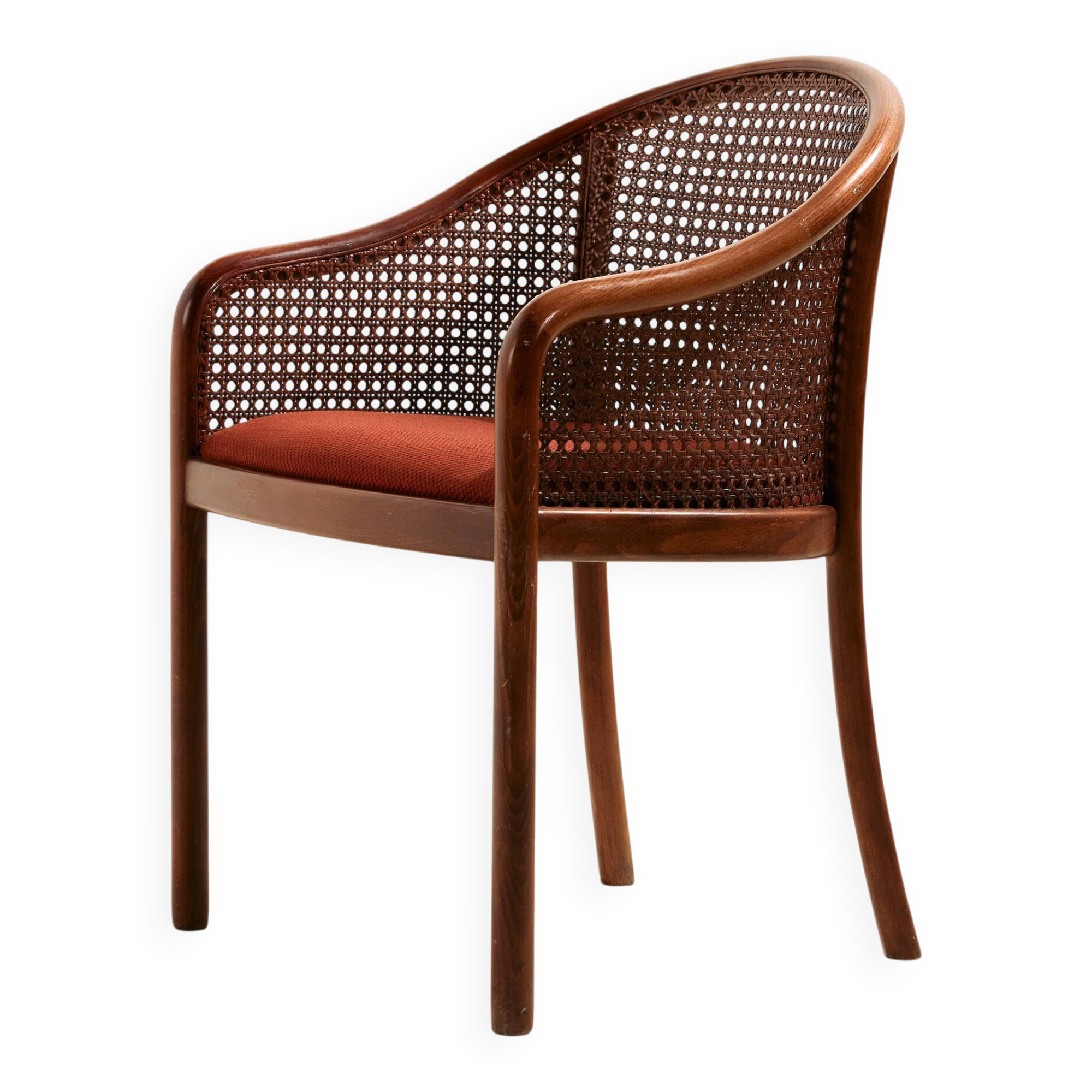 Armchair in beech and rattan