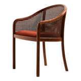 Armchair in beech and rattan