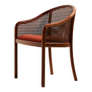 Fauteuil en hêtre et rotin