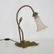 Magnificent water lily floor lamp with pink tulips, 80s art deco style