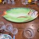 Vintage ceramic service from Vallauris. Fish decor. 1960s.
