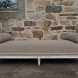 Daybed - Louis XVI style bench, reupholstered in linen