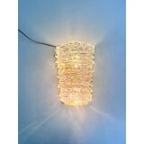 A Pair Barovier Art Deco Rostrato Clear Italian Murano Glass Wall Sconces