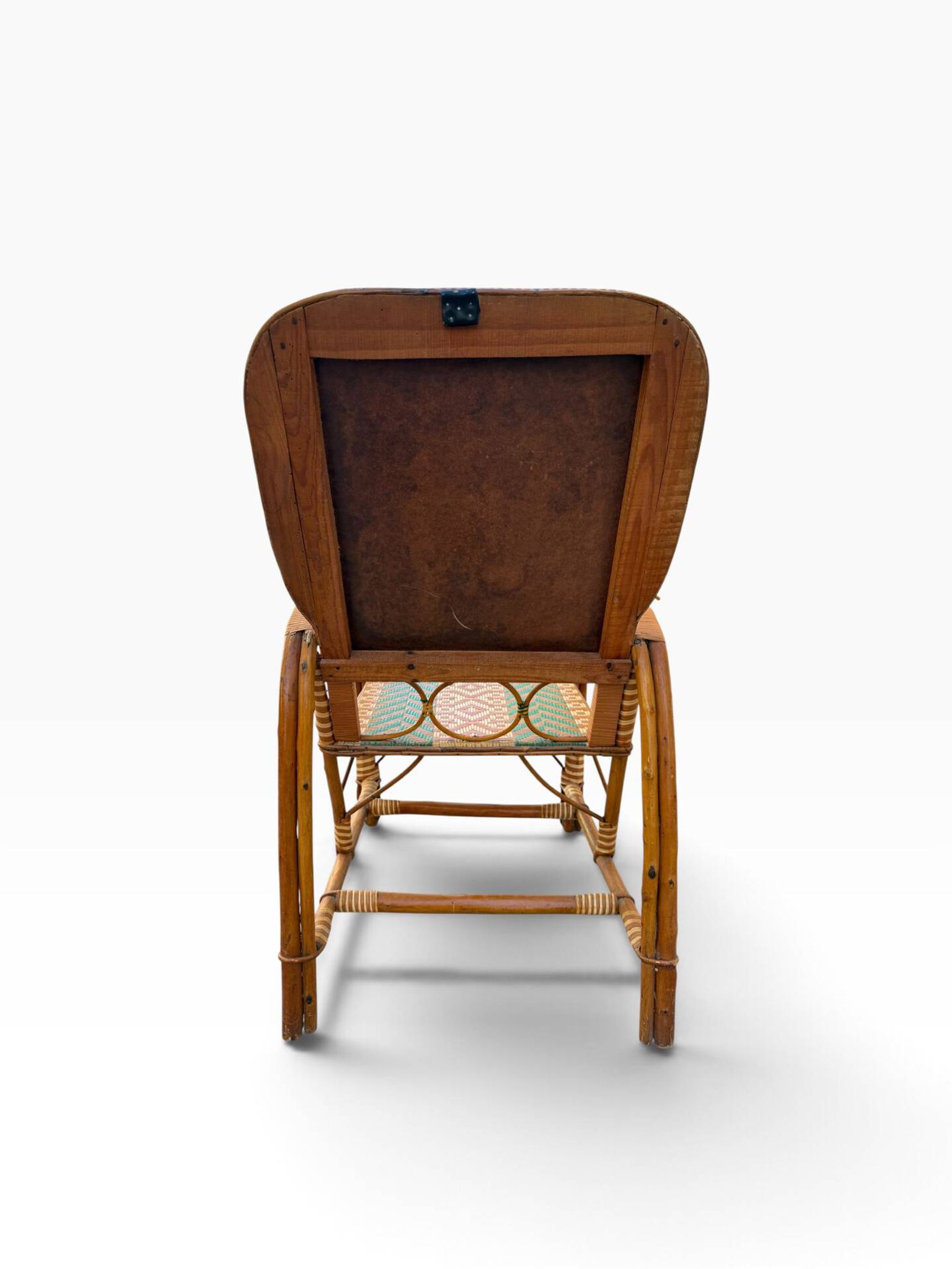 Fauteuils en rotin éclissé style Audoux Minet des années 50 F