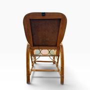 Fauteuils en rotin éclissé style Audoux Minet des années 50 F