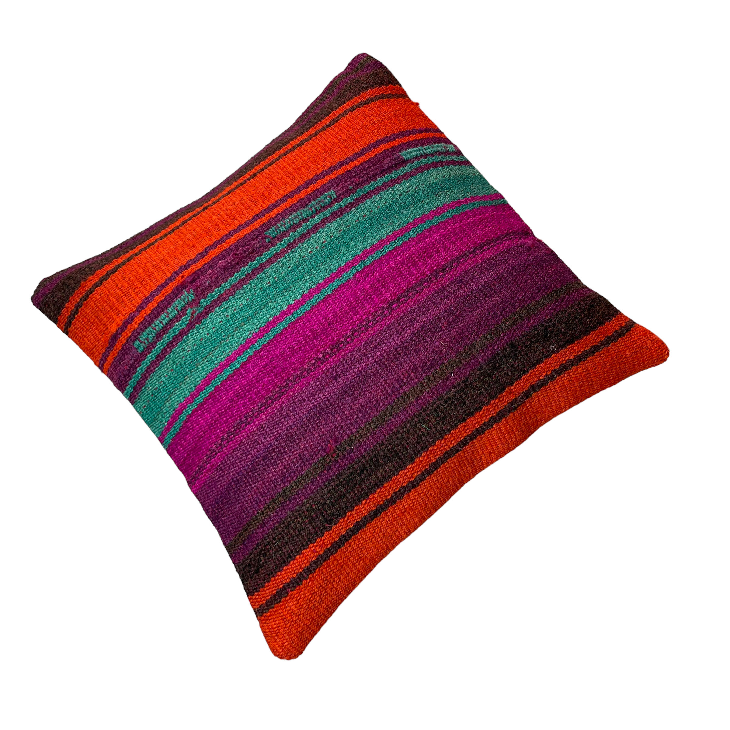 Vintage turkish kilim cushion cover , 40 x 40 cm