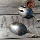 Silver metal salad cutlery