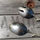 Silver metal salad cutlery