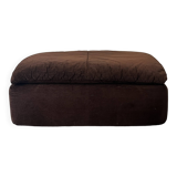 Cinna pouf in brown short velvet, Ligne roset 1970