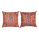 SET OF 2 - Embroidered 100% Silk Cushion Covers. Handmade Accent Pillows. Traditional Pillowcases. Lace Pillows