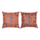 SET OF 2 - Embroidered 100% Silk Cushion Covers. Handmade Accent Pillows. Traditional Pillowcases. Lace Pillows