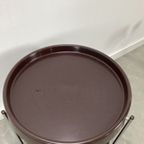 Vintage brown plastic serving with chrome