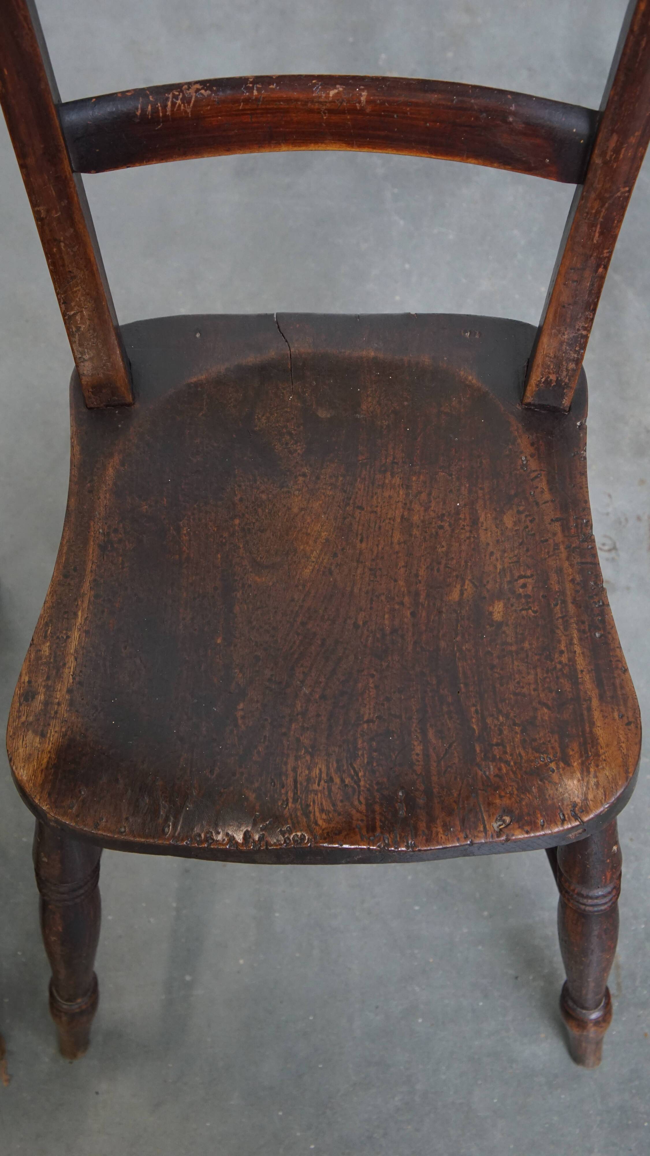 Set of 6 Antique English Oxford Dining/Kitchen Chairs