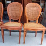 Series of 4 medallion chairs Louis XVI style