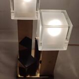 Lámpara de mesa de metal. Italia,1970s.