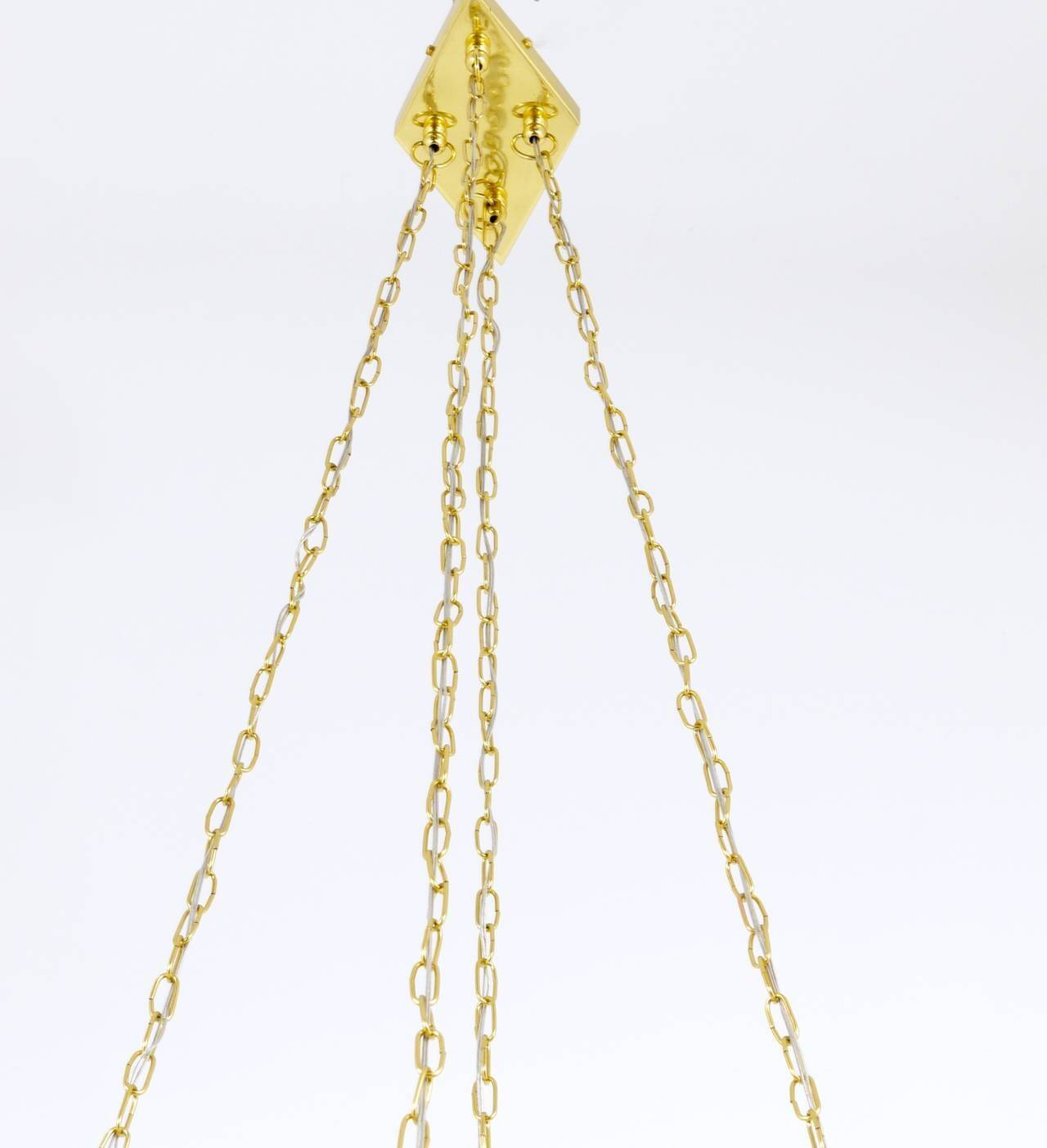 Grand lustre en laiton du milieu du siècle de Rupert Nikoll, Autriche, années 1950