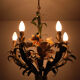 Italian metal flower chandelier, 1960s