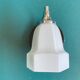 Small vintage chrome metal wall light and faceted white opaline glass tulip