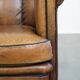 Fauteuil club vintage en cuir de mouton