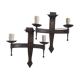 Duo of wrought iron wall lamps by Jean Touret Atelier Marolles