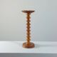 Vintage mid-century wooden candlestick, spool decoration from the 1970s.