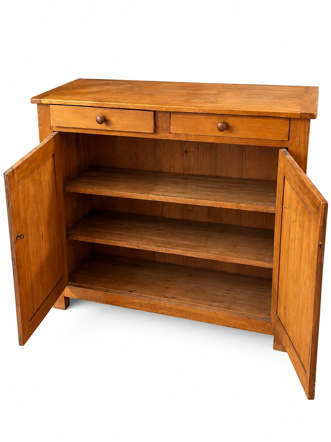 Old Parisian buffet in natural wood – 2 doors, 2 drawers