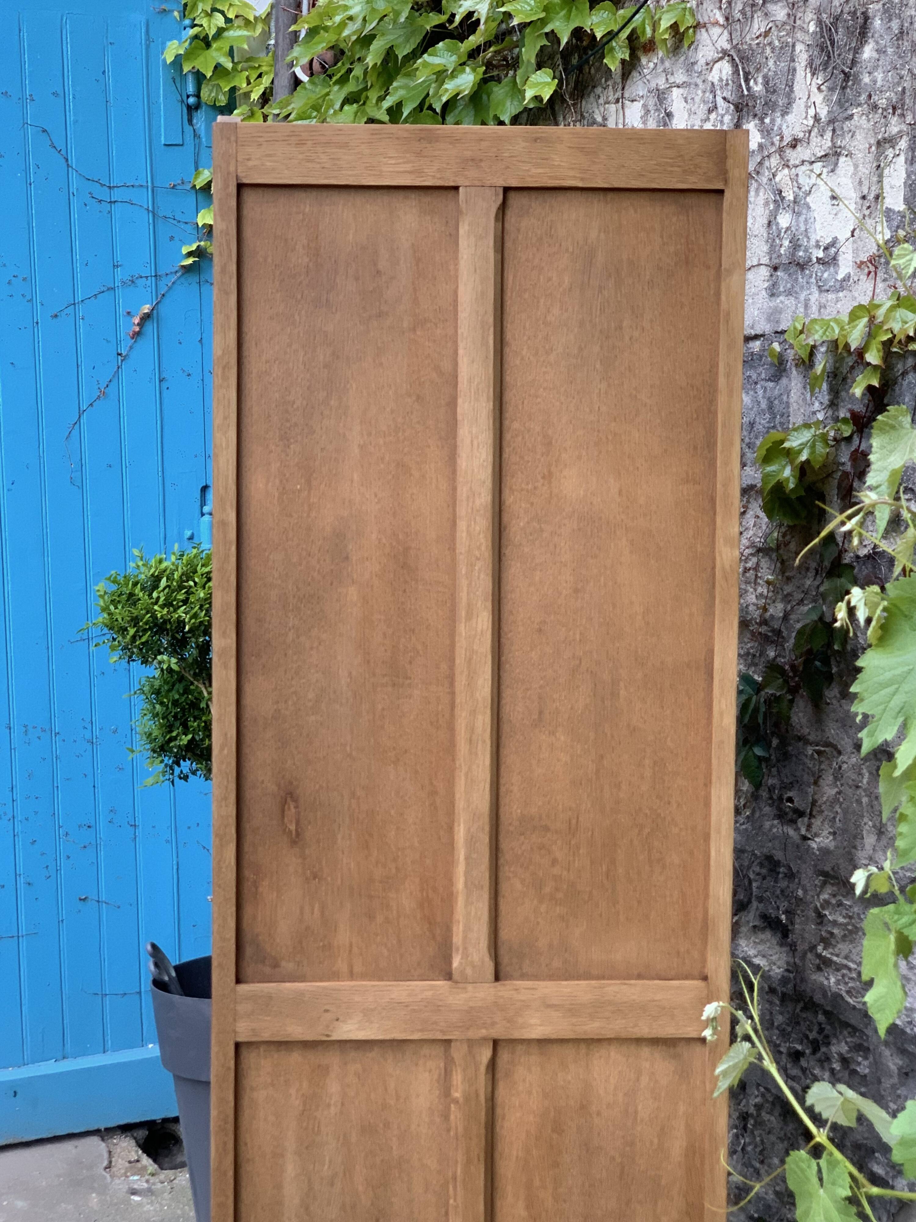 Parisian wardrobe, art deco raw wood wardrobe, 1930